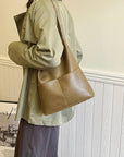 Light Gray PU Leather Shoulder Bag Sentient Beauty Fashions *Accessories