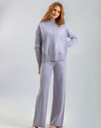 Basic Bae Mock Neck Long Sleeve Top and Pants Sweater Set