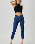 RISEN Full Size Embellished Mid Rise Crop Skinny Jeans