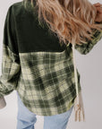 Snap Down Collared Neck Plaid Shacket