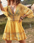 Sienna Lace Detail Plunge Cover-Up Dress Sentient Beauty Fashions Apparel & Accessories