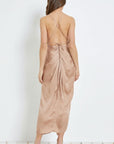 Light Gray Mustard Seed Twisted Front Slip Backless Dress