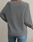 Striped Round Neck Long Sleeve Top