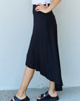 Light Steel Blue Ninexis First Choice High Waisted Flare Maxi Skirt in Black