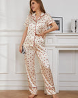 Contrast Piping Pocketed Top and Pants Lounge Set