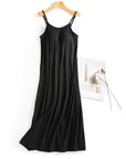 Black Scoop Neck Midi Cami Dress with Bra Sentient Beauty Fashions Apparel & Accessories