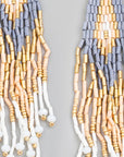 Fame Seed Beaded Fringe Drop Earrings