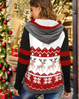 Double Take Full Size Christmas Drawstring Long Sleeve Hoodie