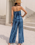 Gray Tied Tube Wide Leg Jumpsuit