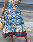 Geometric Elastic Waist Maxi Skirt