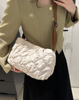 Bubble Texture Adjustable Strap Crossbody Bag