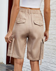High Waist Denim Shorts with Pockets