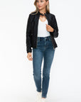 Snobbish PU Leather Biker Jacket with Side Zip Pockets