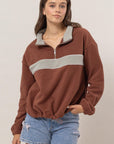 HYFVE Fleece Color Block Half Zip Sweatshirt