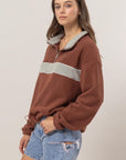 HYFVE Fleece Color Block Half Zip Sweatshirt