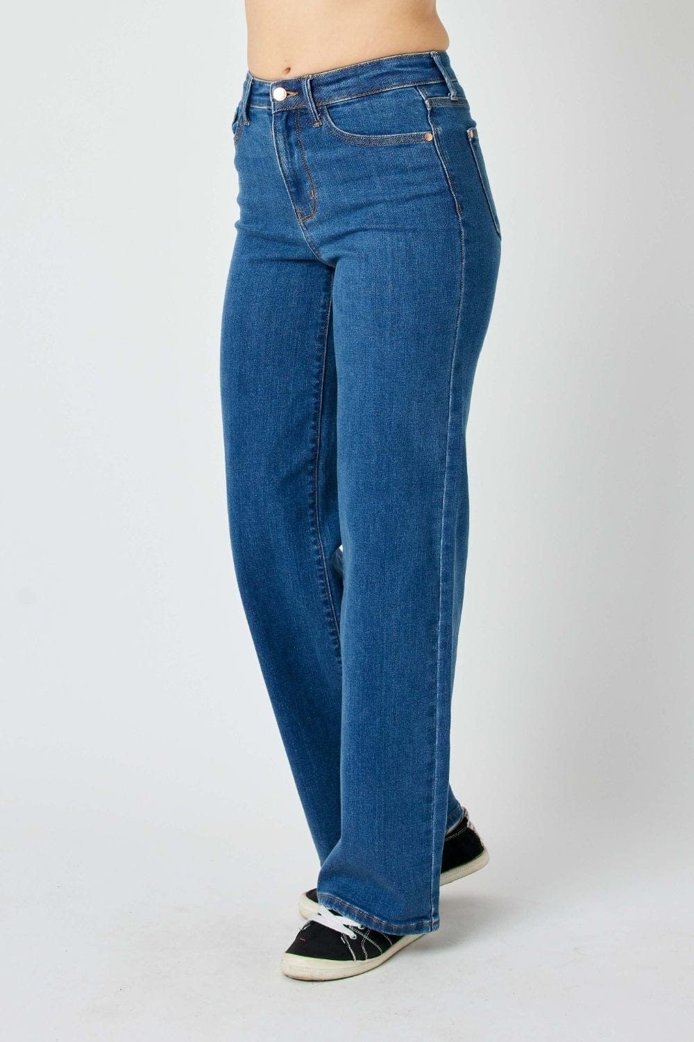 Dark Slate Gray Judy Blue Full Size High Rise Straight Jeans