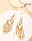 Fame Seed Beaded Fringe Drop Earrings