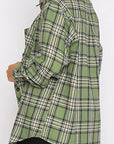 Plaid Collared Neck Long Sleeve Shirt