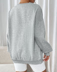 Perfee Round Neck Long Sleeve Sweatshirt