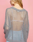 POL Star Patch Long Sleeve Knit Cover Up