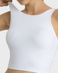 Light Gray Feel Like Skin Highly Stretchy Cropped Sports Tank Sentient Beauty Fashions Apaparel & Accessories