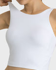 Light Gray Feel Like Skin Highly Stretchy Cropped Sports Tank