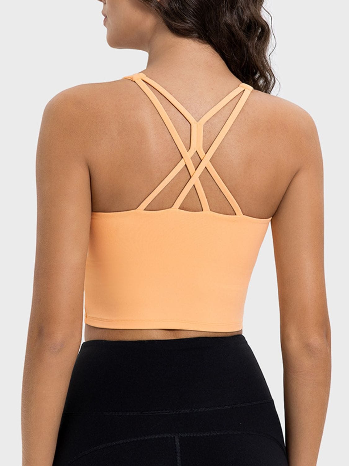 Dark Salmon Crisscross Round Neck Active Tank