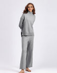 Basic Bae High- Low Turtleneck Long Sleeve Top and Pants Sweater Set