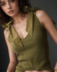 V-Neck Tie Shoulder Tank