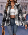 Plaid Button Up Long Sleeve Jacket