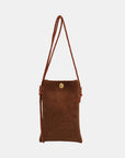 Suede Snap Down Crossbody Bag