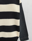 Contrast Round Neck Long Sleeve Sweater