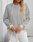 Mandy Striped Long Sleeve Hooded Knit Top