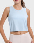 Light Gray Drawstring Cutout Round Neck Active Tank