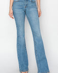 RISEN Mid Rise Flare Jeans with Pockets