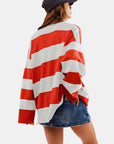 Color Block Half Zip Long Sleeve Sweater