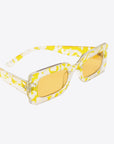 White Smoke Tortoiseshell Rectangle Polycarbonate Sunglasses Sentient Beauty Fashions *Accessories