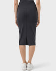 Dark Slate Gray Slit Wrap Active Skirt