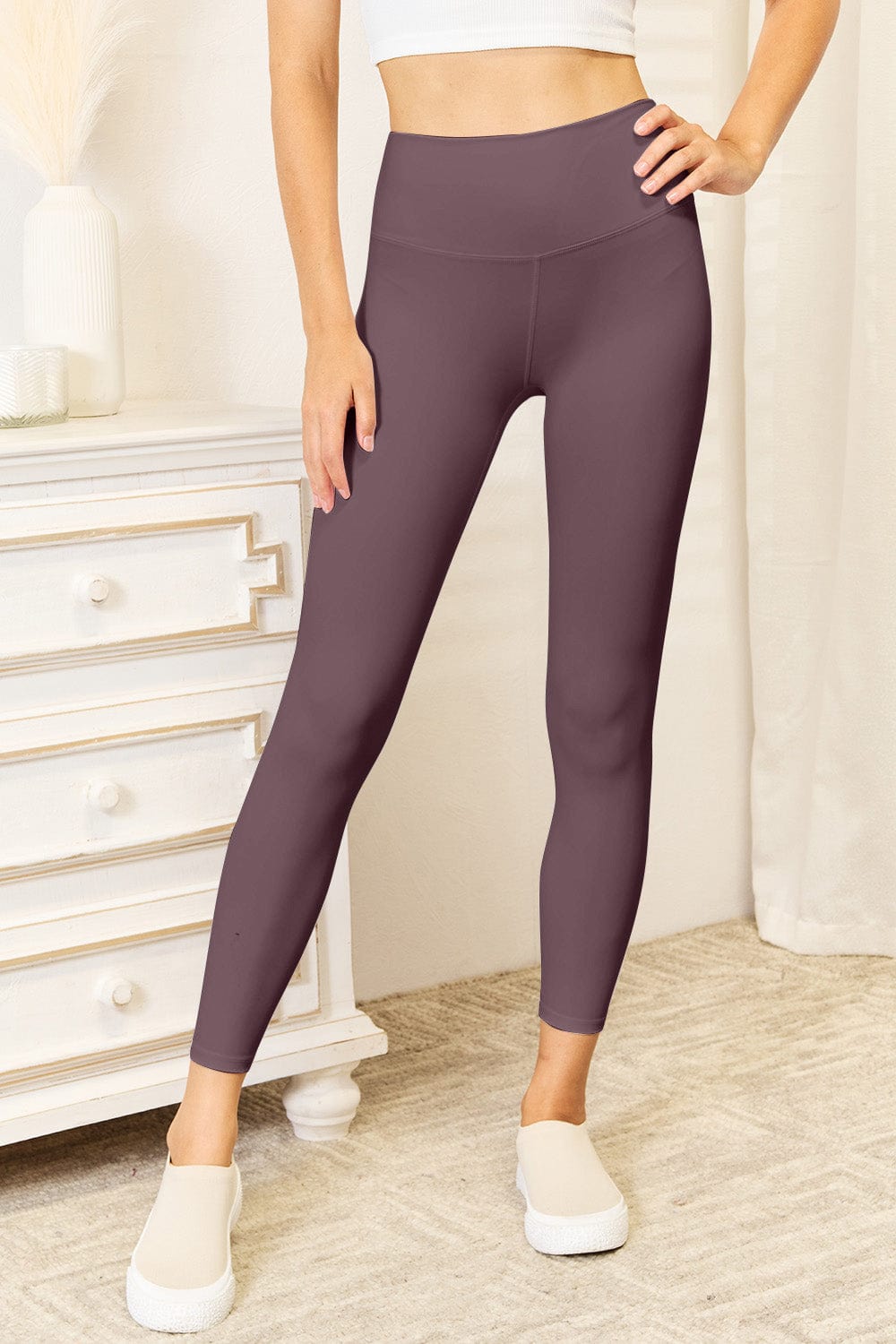 Bisque Double Take Wide Waistband Sports Leggings