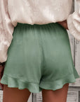 Slate Gray Elastic Waist Shorts with Pockets Sentient Beauty Fashions Apaparel & Accessories