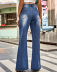 High Rise Bootcut Jeans with Pockets