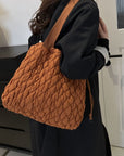 Drawstring Bubble Texture Tote Bag