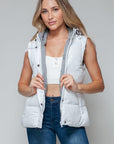 Snobbish Snap and Zip Closure Hooded Vest