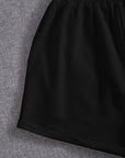 Black Drawstring Pocketed Elastic Waist Shorts Sentient Beauty Fashions Apparel & Accessories