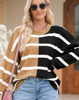 Contrast Striped Long Sleeve Sweatshirt