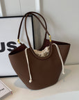 PU Leather Drawstring Handbag