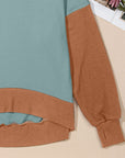 Contrast Round Neck Long Sleeve Sweatshirt