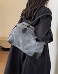 Contrast PU Leather Shoulder Bag