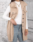 Button Up Teddy Vest Coat