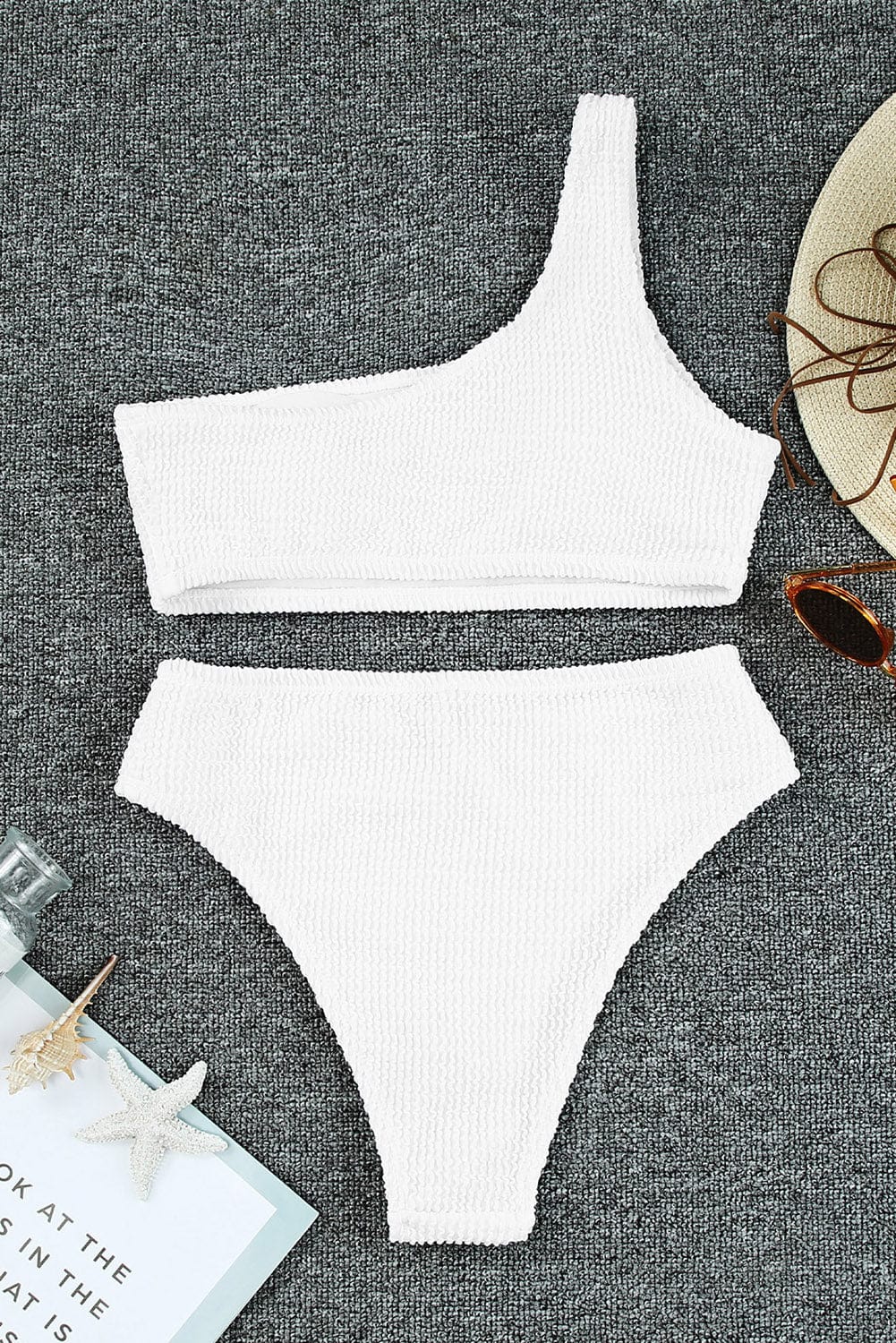 Dark Slate Gray Single Shoulder Bikini Set